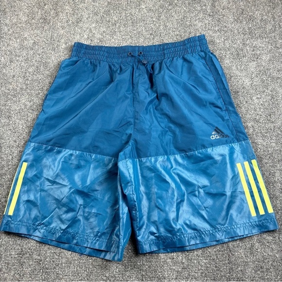 ADIDAS Men’s Own the Run Blue/Yellow Athletic Shorts size: Large - Picture 1 of 9